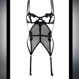 New! Bluebella Nova basque black strappy cage lingerie 10824